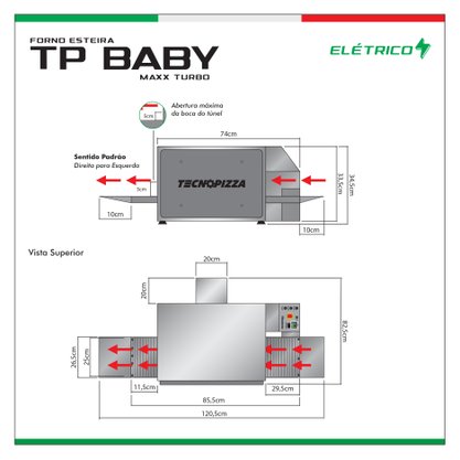 Forno Industrial Elétrico TP 25-50 - Forno Esteira