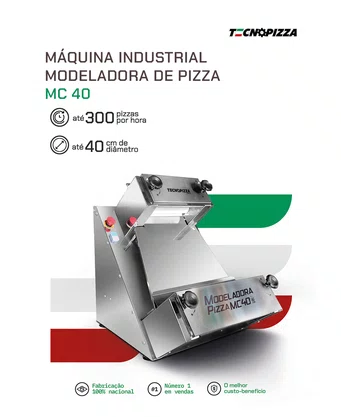Maquina Industrial Modeladora de Pizza MC 40  - Abre massas até 40CM